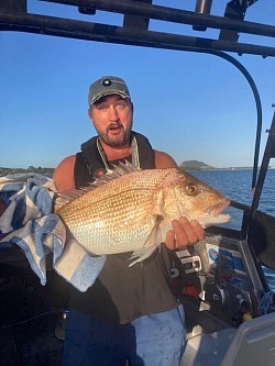 James of Tauranga with a nice snapper caught stray-lining in upper harbour