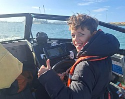 Harry at the helm